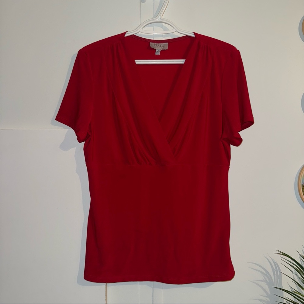 PRATO Chic Red Blouse